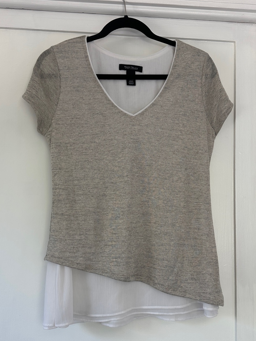 White House Black Market Layered V-Neck Short Sleeve Top - bin 2